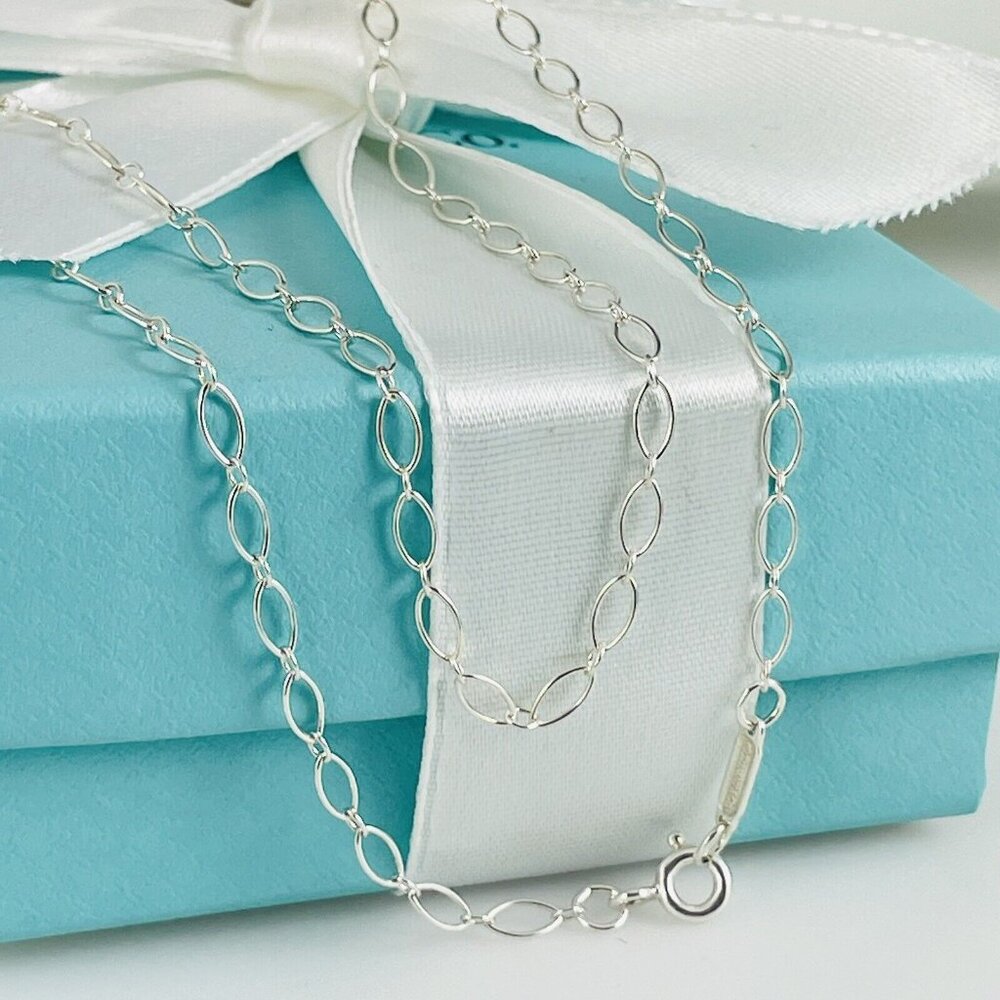 20" RARE Tiffany & Co Oval Link Chain Necklace in Sterling Silver AUTHENTIC